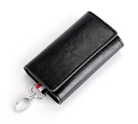 TEMU 1pc Porta Llaves de Cuero PU con Ranuras para Tarjetas, Estuche de Llaves Multifuncional, Organizador de Llaves Duradero y Elegante, con 5 Opciones de Color para Hombres y Mujeres