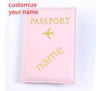 TEMU 1pc Portapasaporte Personalizado con - Estuche para Documentos de Viaje Dorado, Cubierta de Frontal Ideal para Viajes de Negocios, Vacaciones y Viajeros Frecuentes