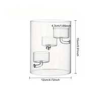 TEMU 1pc Portavelas de Vidrio Estilo Europeo de Cilindro, Portavelas a Prueba de Viento para Lámpara de Aceite, Decoración Creativa para el Hogar, Regalo para Cena a de