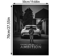 TEMU 1pc Póster Motivacional ' Grande y ' sin en de Supercar, Decoración de Pared Impermeable para , Dormitorio, Oficina, Pasillo, Cocina - Regalo Ideal