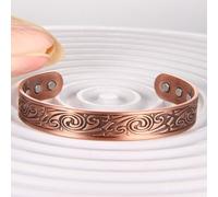 TEMU 1pc Pulsera de cobre magnética vintage, tamaño ajustable abierto, joyería unisex, ideal regalo de Día de San Valentín para familiares y