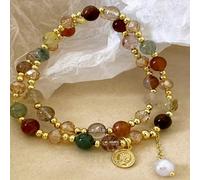 TEMU 1pc Pulsera de cuentas de cristal y perla de capa elegante, sintética, Material principal de vidrio, Accesorio de joyería versátil para uso diario, Adecuado para todas
