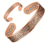 TEMU 1pc Pulsera Magnética de Cobre para Hombres, Brazalete de Cobre Puro, Pulsera de Cobre Ajustable, Regalo de Joyería para San Valentín y Navidad