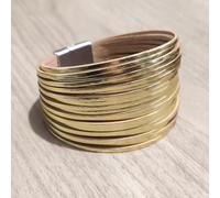 TEMU 1pc Pulsera Multicapa para Mujer Pulsera de Cuero PU a con Hebilla Magnética Pulsera Ancha Joyería de Moda 2024