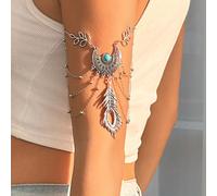 TEMU 1pc Pulsera Totem Bohemia con Borla de Hoja , Anillo de Brazo con Abierto, Cadena de Brazo Estilo Punk para Comercio Internacional.