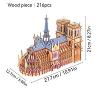 TEMU 1pc Puzzle 3D de Madera - Kit de Montaje DIY a Suegra París, Creativa de Madera, Regalo Festivo de , Adorno Decorativo
