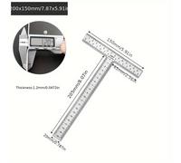 TEMU 1pc Regla de T de Acero Inoxidable con Ángulo de & Engrosada - Herramienta de Medición de Ingeniería Duradera para Líneas Precisas de , Medición Versátil | Marcas de Medición | Regla de Engrosada