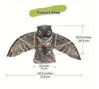 TEMU 1pc Repelente de Aves 3D Realista - Plástico Duradero, No Necesita Batería, para el Cuidado de Jardines y Césped