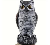 TEMU 1pc Señuelo de Realista, de Plástico con Patrones de Plumas Realistas y Ojos Fijos - para Decoración de Jardín y Patio al en Halloween, Repelente de Plagas