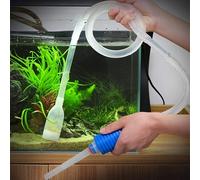 TEMU 1pc Sifón para Acuario Fácil de Usar con Manguera, Entrada de Agua y Bombilla de Operación - Cambio Rápido de Agua y Limpieza de , PVC Duradero, Azul