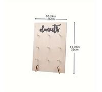 TEMU 1pc Soporte de exhibición de donas de madera, formas, soporte de pared de donas, decoración de fiesta de , tablero de exhibición de decoración de fiesta de , forma cuadrada