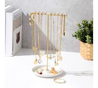 TEMU 1pc Soporte para Collares de T, Organizador de Joyas con Base de Metal Resistente
