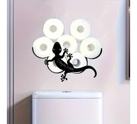 TEMU 1pc Soporte para Papel Higiénico de Hierro con Forma de Gecko - Decorativo de Rollos de Papel Higiénico, Puede 8 Rollos para Baño, Inodoro,