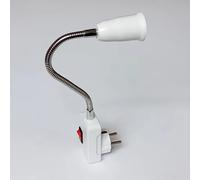 TEMU 1pc Soporte Universal para Lámpara LED con Enchufe Tipo Dos, Manguera E27 Tres Conectores Extensor Estándar Europeo