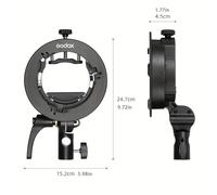 TEMU 1pc Soporte Universal S-Type Godox S2, Material ABS, Compatible con V1/V860II//AD400PRO , Soporte de Paraguas para Iluminación de Estudio