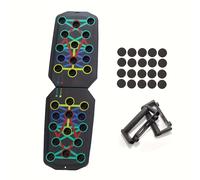 TEMU 1pc Tabla de Flexiones Multifuncional, Equipo de Entrenamiento Plegable para el Hogar para Ejercicio de Músculos del Pecho y Entrenamiento de , Portátil, ABS Negro