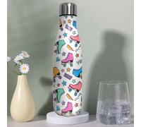 TEMU 1pc Taza Aislante de 17.5oz con Patines y Estrellas - Vaso al Vacío Pared, Diseño de Cintas e Ruedas, 304 Acero Inoxidable para Gimnasio, Viajes, Fiestas - Regalo Temático en Rosa/Verde/Azul/