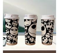 TEMU 1pc Taza de Viaje al Vacío Temática Disney del Navidad Jack Skellington y Sally, 18oz Acero Inoxidable, con e Logotipo - Regalo para Fans