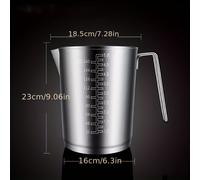 TEMU 1pc Taza Medidora de Acero Inoxidable 5000ml - Gran Capacidad, Herramienta Duradera para Cocina y Restaurante con Marcas de para Repostería y Tiendas de Té