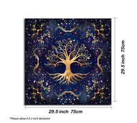 TEMU 1pc Tela de Altar de Tarot Árbol de - Tapete de Tablero de de Brujería y Astrología con Árbol de y Chakra , a Máquina, Adecuado para en Casa, Espacios de Meditación y Brujería