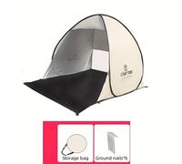 TEMU 1pc Tienda con Cierre de Cremallera, Ideal para Playa, Jardín y al - Diseño Compacto y Plegable, Refugio Elegante para Camping, Soporte Fuerte con Cuerdas