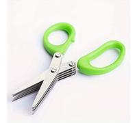 TEMU 1pc Tijeras de Cocina Multicapa de Acero Inoxidable - Cortador de Hierbas y Verduras de 5 Cuchillas, Herramienta Manual para Preparación de Alimentos