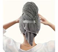 TEMU 1pc Toalla de Microfibra Super Absorbente Multiusos, Gorro Secador Rápido y para Cabello Normal y Texturizado con Diseño de Cierre de Botón Conveniente, Adecuado para el Baño