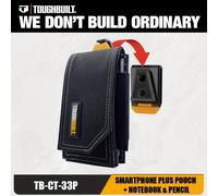 TEMU 1pc TOUGHBUILT Bolsa para teléfono inteligente de poliéster resistente con soporte para cuaderno y lápiz, organizador de herramientas multifunción sin alimentación, negro