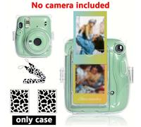TEMU 1pc Transparente para Cámara Instantánea Mini 11 - Mejora en la Parte Trasera con Bolsillo para 10 Fotos + Correa de Ajustable y Calcomanía para Cámara (Cámara No Incluida)