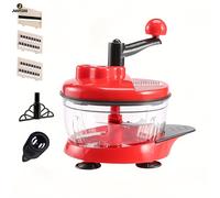 TEMU 1pc Trituradora Manual Multifuncional, Picador de Alimentos, Triturador de Ajo, Picadora a Manivela con Contenedor Transparente para Verduras, Carne, Frutas, y Hierbas ( Base)