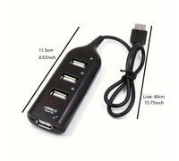 TEMU 1pc USB 2.0 de 4 puertos de velocidad, divisor Micro USB con diseño , conector a hembra, material plástico, no requiere batería para accesorios de PC y computadora