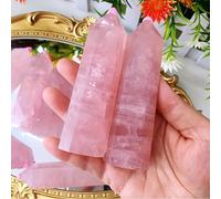 TEMU 1pc Varita de Cristal Rosa de Cuarzo Punto de Cristales de Piedra de Cristal Gemas Decoración Regalos