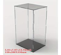 TEMU 1pc Vitrina Expositora Acrílica Transparente para Coleccionables, 20x15x35cm, Construcción Plástica Duradera, Exhibidor con Película y Topes, Fácil Montaje
