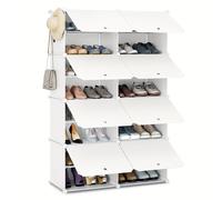 TEMU 1pc Zapatera con 8 Compartimentos, Puede Almacenar 32 de Zapatos, Armario de Zapatos para Pasillo, y Dormitorio, Armario de Zapatos con Puertas, de Tablero PP Modular,