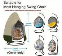 TEMU 1pieza 210D impermeable para silla colgante exterior pesada, para silla de columpio con cremallera, úsela para proteger su silla de patio silla colgante exterior ( opciones de color)
