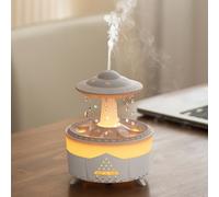 TEMU 1pieza AromaWave Humidificador ultrasónico, compatible con , con luz nocturna, protección de nivel de agua, control remoto, 300mL/ humidificación, enchufe tipo C, 110V/220V, para de <10㎡