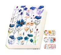 TEMU 1pieza Cuaderno de A5 con flores - 320 páginas, papel , diseños de de vibrantes, ideal un diario, dibujar y regalos