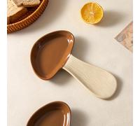 TEMU 1pieza Cuchara de cerámica resistente a altas temperaturas de champiñón, exquisitos y platos para regalo de calurosa bienvenida