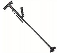 TEMU 1pieza de aleación de aluminio con luz LED y alarma, altura ajustable, bastón telescópico plegable para mayores, bloqueo de botón_SECURE_LEGAL con alarma sin batería