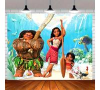 TEMU 1pieza de fibra de poliéster decorativo , Disney Autorizado, de Moana Waialiki y Maui, para fiesta de en interior/exterior, Año , graduación, aniversario, decoración de dormitorio, salón, jardín