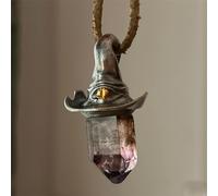 TEMU 1pieza Mujer Moda Simple Personalidad Colgante Piedra Natural Sencillo Casual Cadena de Clavícula Ojo Dorado Collar, para Halloween