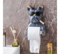 TEMU 1pz/Porta Papel Higiénico con Forma de Bulldog Lindo y Gafas de Moda, Estante para Toallas en la Pared, Accesorios de Baño, Colgante sin Taladro para Cocina y Baño