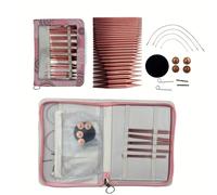 TEMU 1set Aguja Multifuncional para Suéter de Aluminio Oxidado en , Aguja Circular Desmontable de 13 Piezas con Bolsa de Tela