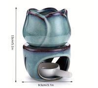 TEMU 1Set Difusor de Aromaterapia de Cerámica con Forma de y Portavelas, Quemador de Aceites Esenciales con Calentador de Cera