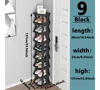 TEMU 1set, Zapatero Simple, Negro Única Multicapa Opcional, Diseño Vertical Simple Pequeño No , Adecuado Para Puerta Dormitorio Y Otras Múltiples