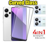 TEMU 2+2] 4 Piezas Protector de Pantalla Curvada + Película para Cámara en Vidrio Templado 9H para Xiaomi Redmi Note 14 Pro 4G 5G, 14 Pro+, 13 Pro Plus, 5G y Redmi Note 13 Pro Plus - Pack 1