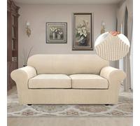 TEMU 2/3/4pcs 1set Cubierta Elástica de Sofá a Cuadros , Protector de Sofá Antideslizante, Cubierta de Muebles para Dormitorio Oficina Decoración del Hogar