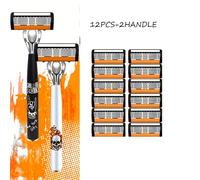 TEMU 2 + 36/30/24/18/12 Cartuchos de Cuchillas Progresivas de Calidad con Mango, Herramienta de Facial Masculina. Adecuado para Hombres y Mujeres, Afeitadora Manual Clásica de Seguridad