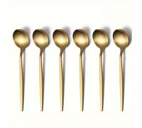 TEMU 2/4/6 piezas Cuchara de Café Dorada, Cuchara de Té de Acero Inoxidable, Cuchara Mini para Postres para Hogar, Cocina o Comedor, para Lavavajillas, 5.1 Pulgadas