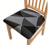 TEMU 2/4/6 piezas Fundas Elásticas de Spandex con Estampado Geométrico, Removibles y de Cobertura Completa, Adecuadas para Cocina, 120g/m², Fundas Decorativas para Asientos y Sillas